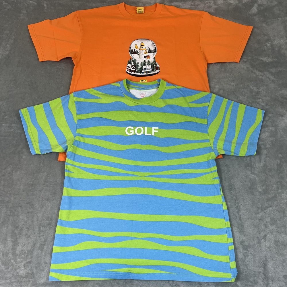 GOLF Wang Shirt Lot Of 2 Mens Large Tiger Stripe Snowman City